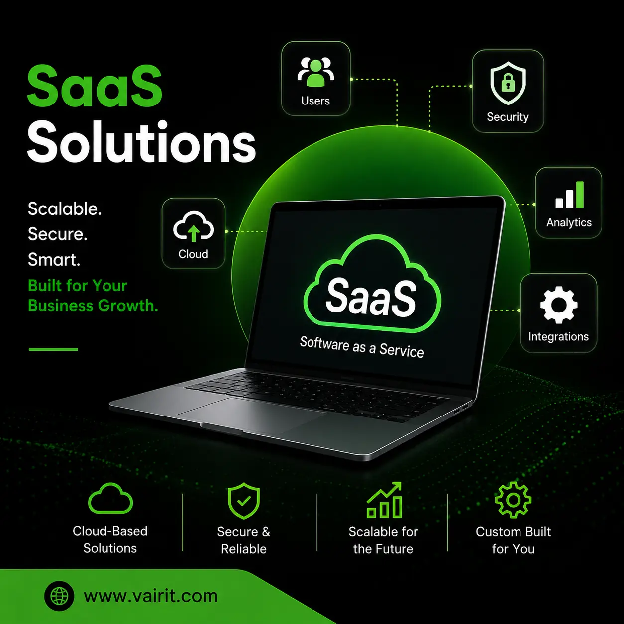 SaaS Solutions by Vairit Technologies â€“ Cloud-based software development services.