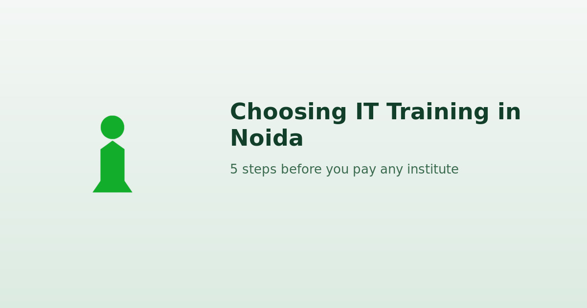 VAIR IT green i icon on a white cover about choosing IT training in Noida