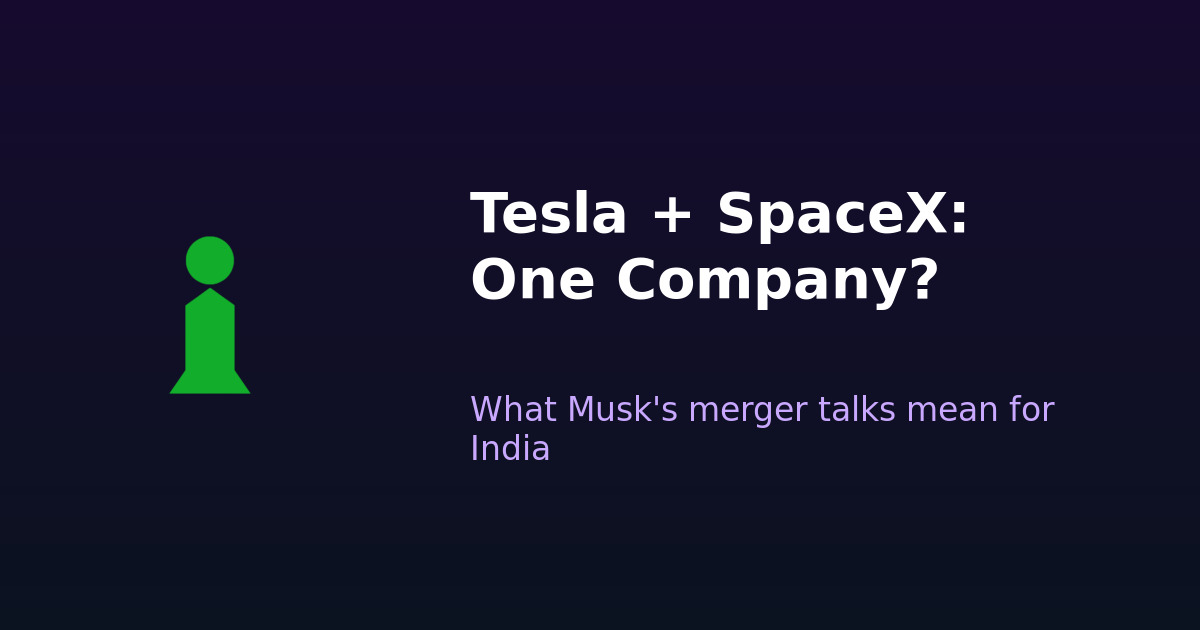 VAIR IT icon with headline about the SpaceX Tesla merger talks