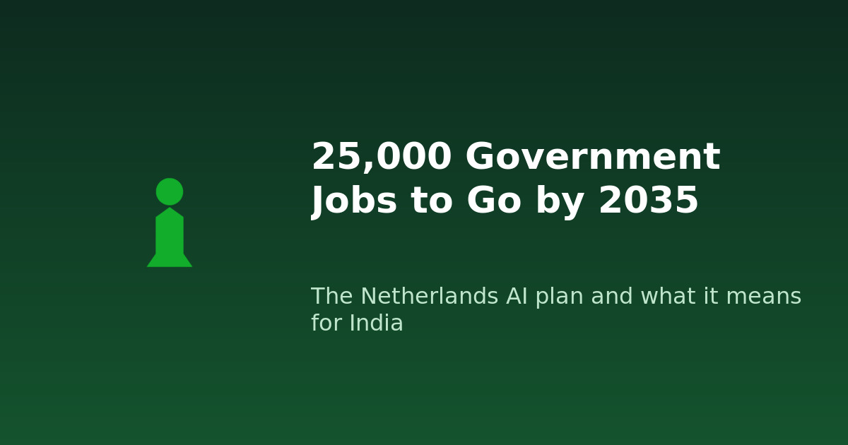 Illustration of a government office planning AI adoption alongside a reduced future workforce