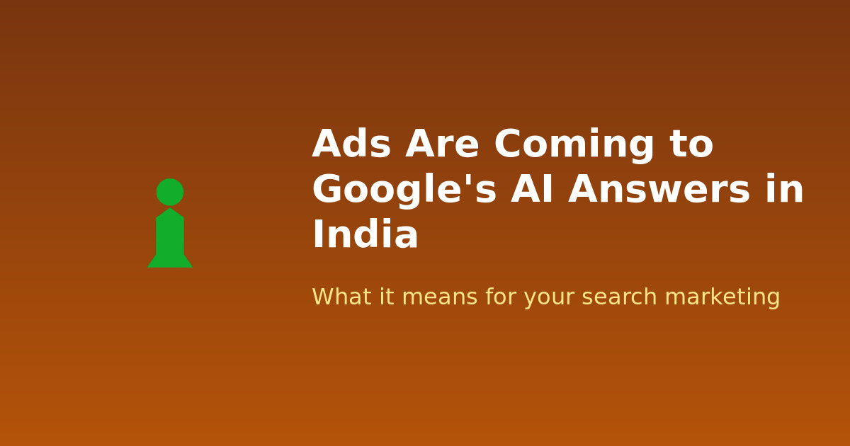 Illustration of a conversational AI search answer with a sponsored listing for an Indian business