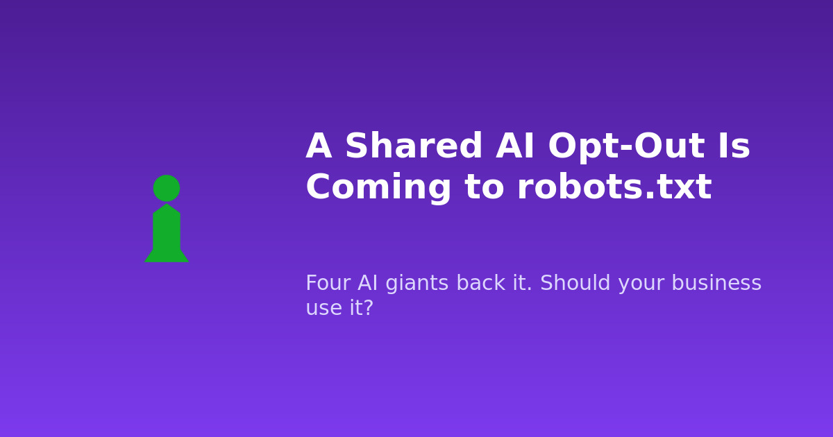 Illustration of a robots.txt file with a shared AI training preference token
